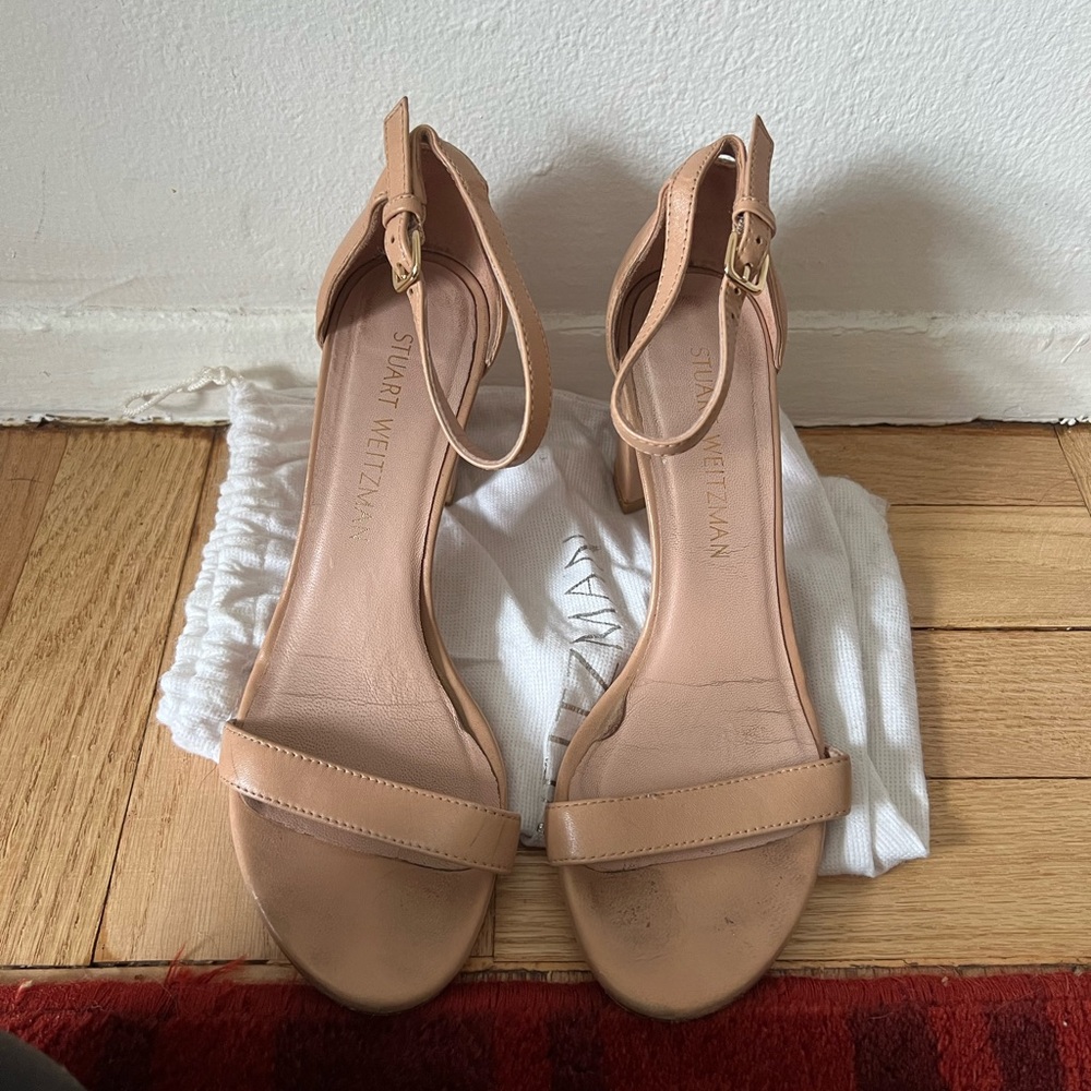 Stuart Weitzman Nearlynude Leather Sandals